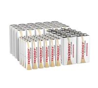 Tenergy Confezione da 56 batterie alcaline, 24 batterie AA, 24 batterie AAA e 8 batterie da 9 V per elettronica domestica