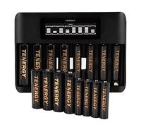 Tenergy TN480U 8 Bay Display LCD Caricatore Rapido con 8 Unità AA e 8 Batterie AAA Premium Pro Ricaricabili
