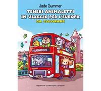 Teneri animaletti in viaggio per l'Europa. Da colorare