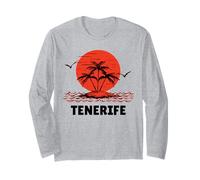 Tenerife. 80s Palm Sunset. Tropical Beach Summer. Maglia a Manica