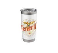 Tenerife e Parrot Isole Canarie Spagna Souvenir vintage Bicchiere termico in acciaio inox doppia parete