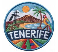 Tenerife_ Isole Canarie Toppa ricamata termoadesiva o da cucire (7,6 cm) da viaggio, Spagna, souvenir per vacanze, regalo per vacanze