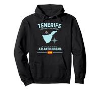 Tenerife Isole Canarie Vacanza Spagna Bandiera GPS Mappa Felpa con Cappuccio