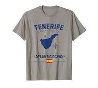 Tenerife Isole Canarie Vacanza Spagna Bandiera GPS Mappa Maglietta