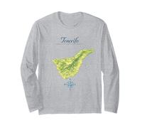 Tenerife Mappa - Isole Canarie Spagna Maglia a Manica
