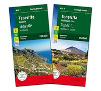 Teneriffa, Wanderkarten-Set 1:50.000, freytag & berndt: 2 Blätter in Kunststoff-Hülle mit Wanderungen und Top Tips, wasserfest und reißfest: WKE 7-24