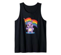 Tenero Cucciolo Di Rinoceronte Bandiera Arcobaleno Canotta
