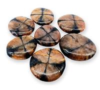 TENET - 2 PEZZI pietra naturale burattata levigata per cristalloterapia, reiki e meditazione - 20-30 mm (CHIASTOLITE)