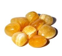 TENET- 3 PEZZI pietra naturale burattata levigata per cristalloterapia, reiki e meditazione - 20-25 mm (CALCITE GIALLA)