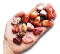 TENET - 5 PEZZI pietra naturale burattata levigata per cristalloterapia, reiki e meditazione - 20-25 mm (AGATA ROSSA BAHIA)