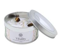 TENET - Candela Profumata Artigianale con Pietre Dure, 70g, Stoppino in Cotone, Durata 10-12 Ore, Prodotta in India (ZENZERO DOLCE - OCCHIO DI TIGRE - VITALITA')