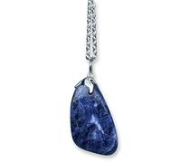 TENET - Ciondolo pendente con pietra dura vera minerale e catenina in acciaio insossidabile (SODALITE)