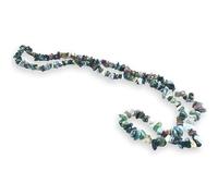 TENET - Collana chips in pietre naturali per Cristalloterapia, Reiki e meditazione - 84 cm (Agata Indiana)