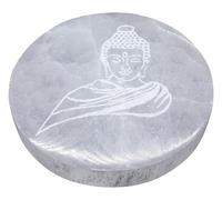 TENET - SELENITE pietra minerale per cristalloterapia guarigione meditazione (PORTA INCENSO SELENITE BUDDHA 10 CM)