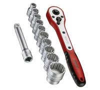 Teng M1212N1 - Set di chiavi a bussola con attacco quadro da 1/2", 8-24 mm, 12 pezzi