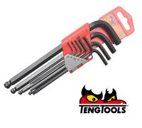 Teng Tools Set Di Chiavi Esagonali A Testa A Spina 9 Pezzi Metriche 1.5-10mm