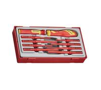 Teng Tools TTV710N, set di 10 cacciaviti a lama intercambiabile da 1000 Volt a taglio, Phillips (PH), Pozidriv (PZ), strumenti per elettricisti, strumenti isolati, utensili elettrici - TTV710N, rosso