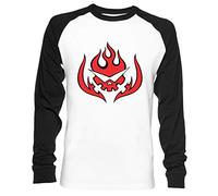 Tengen Toppa Gurren Lagann - Squadra dai Gurren Logo Unisex Maglietta da Baseball A Maniche Lunghe Uomo Donna Bianca Nera