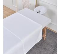 Tenger Home 3-parti Copertura stretch per tavoli da massaggio, Lenzuola da massaggio, Set di copertina da letto massaggio con lenzuola, lenzuola e copertina da cuscino a forma di U (Bianco)