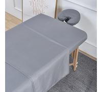 Tenger Home 3-parti Copertura stretch per tavoli da massaggio, Lenzuola da massaggio, Set di copertina da letto massaggio con lenzuola, lenzuola e copertina da cuscino a forma di U (Grigio)