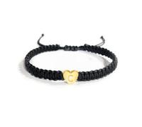 tenghong2021 Braccialetti con iniziali a forma di cuore, 26 lettere, braccialetto da donna, regalo fatto a mano, corda intrecciata, regolabile, gioielli per mamma, figlia, regalo di compleanno, 9.5