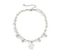 tenghong2021 Y2k Collana a forma di stella con cristalli naturali per donne e ragazze, gotico punk, gioielli alla moda fatti a mano, catene in argento colorato, collana girocollo brillante alla moda