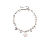 tenghong2021 Y2k Collana a forma di stella con cristalli naturali per donne e ragazze, gotico punk, gioielli alla moda fatti a mano, catene in argento colorato, collana girocollo brillante alla moda