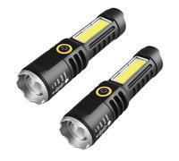 Tenglan Torcia a Doppia Sorgente Luminosa Luce Portatile ad Alta luminosità Messa a Fuoco telescopica Esterna Torcia Regolabile Lampada da Pesca da Campeggio Notturna Ricaricabile Tramite USB