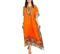Tengru Donne Africano Kaftano Maxi Costume Da Bagno Spiaggia Coverup Nightwear Loungewear Signore Dashiki Caftano Taglia Gratuita I Lunghezza Caviglia, Olivastro, L
