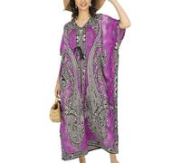 Tengru Kaftano da donna a tunica, kimono, maxi, Dashiki, africano, caftano taglie forti, per tutte le occasioni, Tg-agl-pur, taglia unica