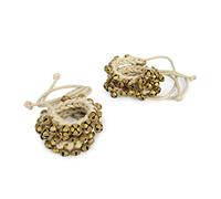 Tengru Lifestyle Cavigliera professionale fatta a mano in stile indiano Kathak Ghungroo con campanelle grandi, legate con cordoncino in cotone, accessori per danza classica, strumento musicale I (50