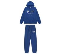 TENGSHID Tuta uomo e tuta donna da ricamo, tuta casual a due pezzi per la stagione autunnale e invernale, adatta a tutti i giorni, al lavoro e allo sport. (blue,XL)