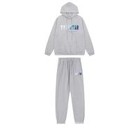 TENGSHID Tuta uomo e tuta donna da ricamo, tuta casual a due pezzi per la stagione autunnale e invernale, adatta a tutti i giorni, al lavoro e allo sport. (grey-C,M)