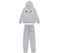 TENGSHID Tuta uomo e tuta donna da ricamo, tuta casual a due pezzi per la stagione autunnale e invernale, adatta a tutti i giorni, al lavoro e allo sport. (grey-A,M)