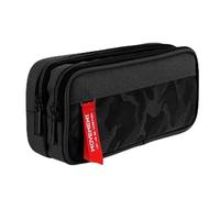 TENGWA Estuches Escolares Tres Cremalleras Nero Estojo Eescolar 21,5 * 9,5 * 8 cm Pencil Case Grande Capacità Adatto per Adolescenti per Cosmetici da Scuola Ufficio e Viaggio