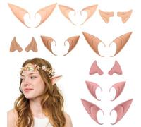 TENGWA Orecchie da Elfo di Natale 18 Pezzi Cosplay Orecchie di Fata Folletto Adatti per Giochi di Ruolo con Gli Elfi Natale Halloween Carnevale Accessori per Decorazioni Feste
