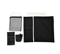 TengXiCLP Copertura per sedia da direttore di ricambio, copertura protettiva per sedile e schienale in tela con borsa di conservazione per uso domestico, ufficio e all’aperto, copertura per (Nera)