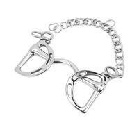 TengXiCLP Museruola a Bocca di Cavallo in Acciaio Inox con Anello a D e Catena, museruola da 135 mm per Il Controllo e l’addestramento, Design a rulli Lisci, morso Resistente alla ruggine,