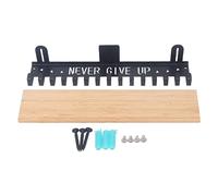 TengXiCLP Scaffale espositore per medaglie in Metallo e bambù, appendi-trofei a Parete con 15 Ganci, Robusto Supporto espositore per premi per medaglie Sportive, Organizer per Palestra,