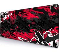 TengYuer Tappetino per Mouse da Gioco Astratto Rosso Nero Tappetino Mouse XXL 1200x600x2mm Morbido Confortevole e Resistente Fondo Antiscivolo in Gomma Naturale Adatto per Ufficio e Gioco