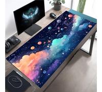TengYuer Tappetino per Mouse da Gioco Fantasia Cielo Stellato 900x400x2mm XXL Tappetino per Mouse Esteso con Base in Gomma Antiscivolo per Mouse e Tastiera