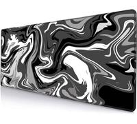 TengYuer Tappetino per Mouse da Gioco Nero Bianco Grigio Tappetino Mouse XXL 1200x600x3mm Morbido Confortevole e Resistente Fondo Antiscivolo in Gomma Naturale Adatto per Ufficio e Gioco