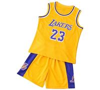 TenhCreek Completo Basket Bambino - 2 Pezzi Completo Basket Ragazzo Kit Divisa, Senza Maniche Maglia Baskets Bambino - Maglietta e Pantaloncini da Basketball 4-14 Anni