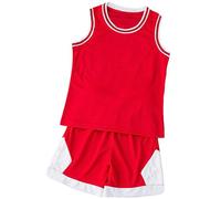 TenhCreek Completo Basket Bambino -2Pezzi Completo Basket Ragazzo Kit, Divisa Completino Basketball Bambino, Senza Maniche Maglia Baskets Ragazzino - Maglietta e Pantaloncini da Baskets 4-14 Anni