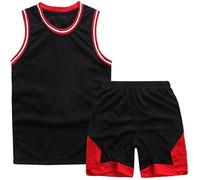 TenhCreek Completo Basket Bambino -2Pezzi Completo Basket Ragazzo Kit, Divisa Completino Basketball Bambino, Senza Maniche Maglia Baskets Ragazzino - Maglietta e Pantaloncini da Baskets 4-14 Anni