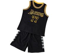 TenhCreek Completo Basket Bambino -2Pezzi Completo Basket Ragazzo Kit, Divisa Completino Basketball Bambino, Senza Maniche Maglia Baskets Ragazzino - Maglietta e Pantaloncini da Baskets 4-14 Anni