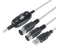 TENINYU Cavo convertitore da USB a MIDI 2 in 1 da PC a sintetizzatore Music Studio Tastiera Interfaccia Filo Spina Controller Adattatore Cavo 16 Canali Supporta Computer Laptop Windows e Mac