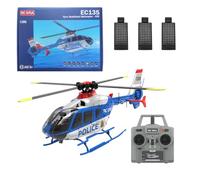 TENIREALX RC ERA C123 1/36 EC135 RC Elicottero 2.4G 6CH Singolo Rotore 6-Axis Gyro Brushless Motor Aircraft Militare con Flip 3D & Altitude Hold/One-Key Takeoff/Flusso ottico, RTF per adulti
