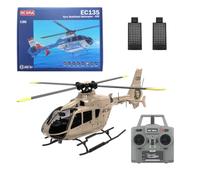 TENIREALX RC ERA C123 1/36 EC135 RC Elicottero 2.4G 6CH Singolo Rotore 6-Axis Gyro Brushless Motor Aircraft Militare con Flip 3D & Altitude Hold/One-Key Takeoff/Flusso ottico, RTF per adulti