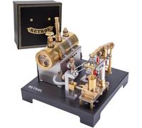 TENIREALX RETROL SE-01 - Kit completo per motore a vapore in metallo, 84 pezzi, motore a vapore a fascio stazionario che funziona con caldaia orizzontale e regolatore centrifugo per adulti